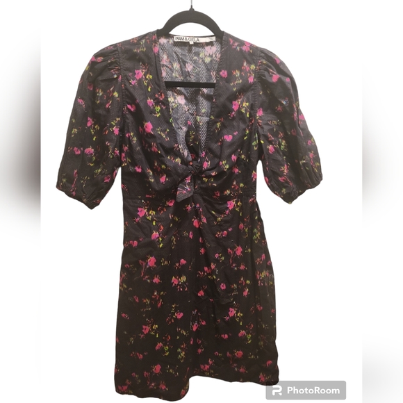 Pam & Gela Neon Ditsy Dress sz Small - Picture 4 of 15